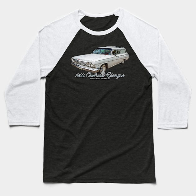 1962 Chevrolet Biscayne Station Wagon Baseball T-Shirt by Gestalt Imagery